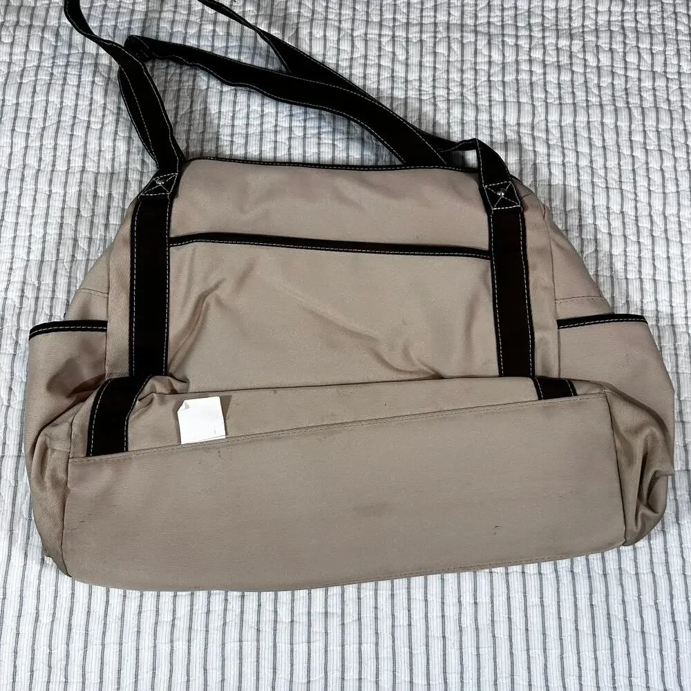 Carters Deluxe Tan Diaper Bag Canvas Includes Pad 16.5